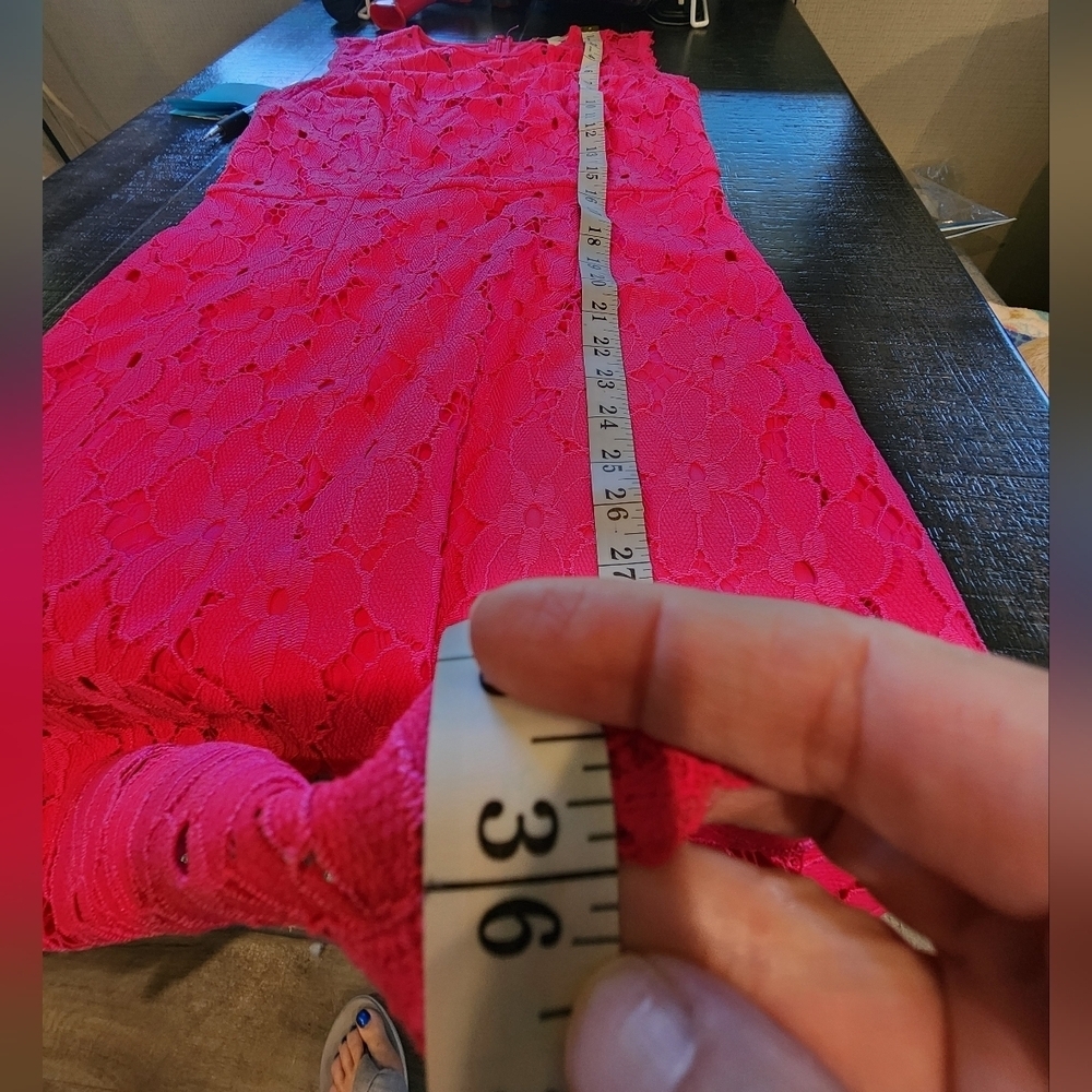 EST 1962 Elegant Pink Floral Lace Dress - Picture 6 of 8